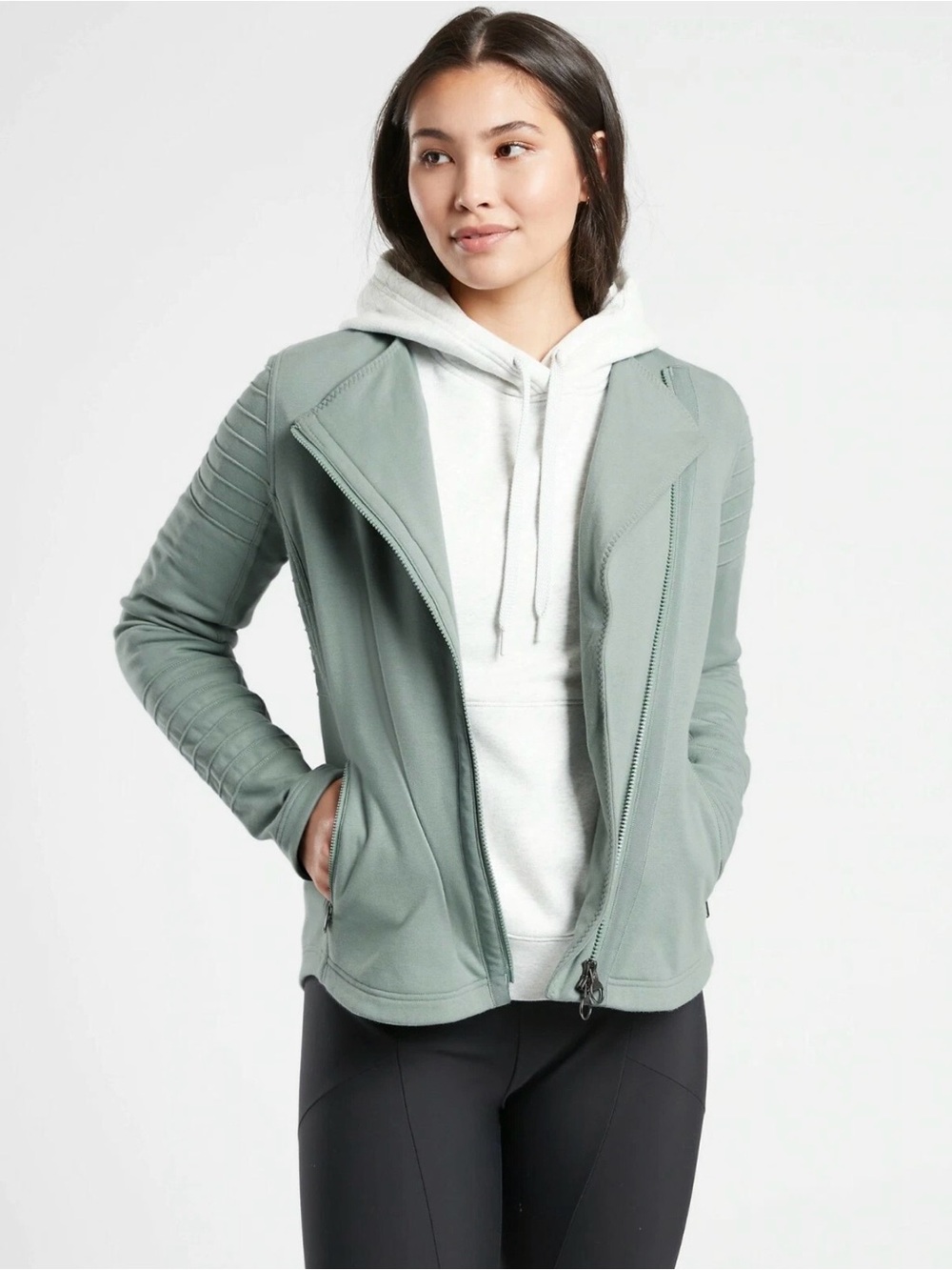 NWT Athleta Moto Jacket Minimalist Green 
Women’s Size: L